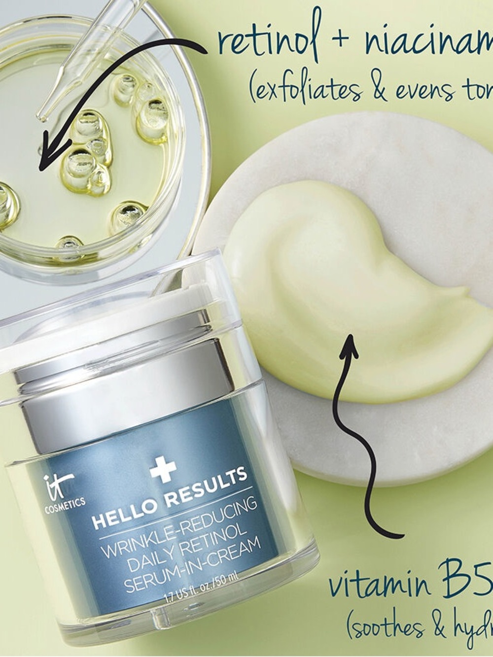 iT COSMETICS HELLO RESULTS WRINKLE REDUCING DAILY RETINOL CREAM, 1.7 Fl Oz - Picture 3 of 9